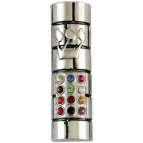 Nickel -plated metal mezouzah 6 cm "hoshan"