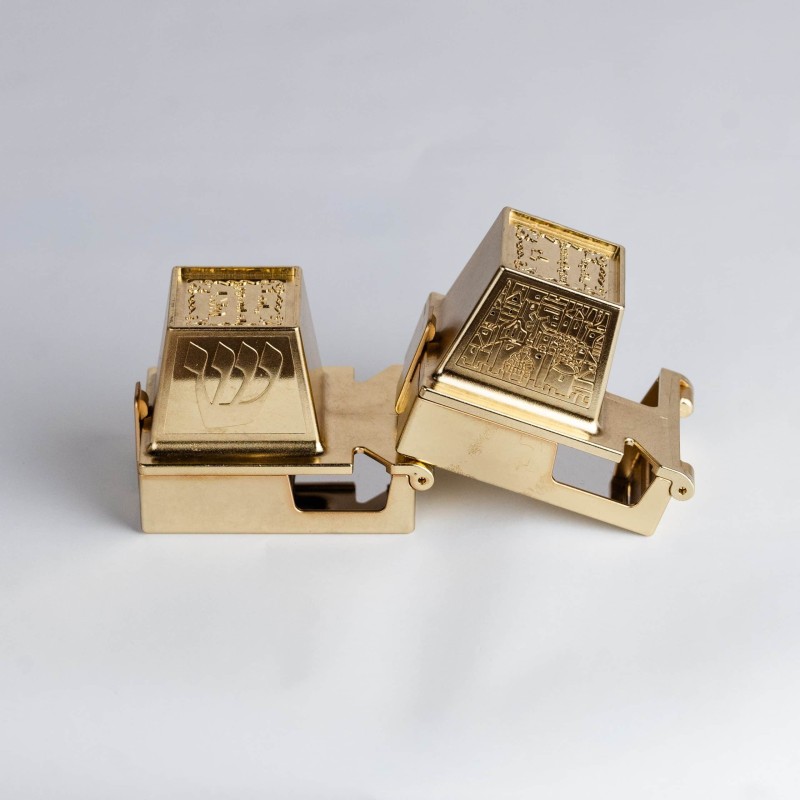 Golden teffilin box City David light golden