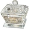 Salière en cristal avec plaque découpée au laser et couvercle 4*6 cm...