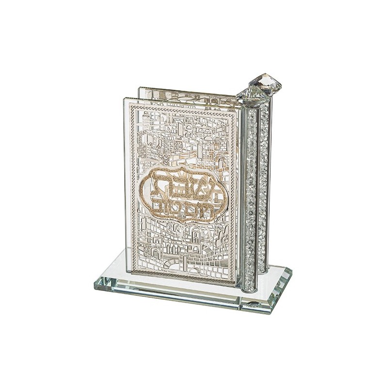 Présentoir à allumettes en cristal avec plaques "Jérusalem" 12*12 cm...