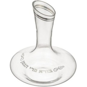 Glass wine bottle with "Bora Peri Hagefen" silver 26 cm ...