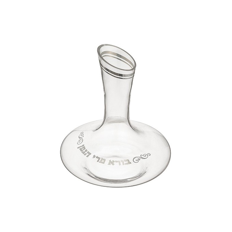 Glass wine bottle with "Bora Peri Hagefen" silver 26 cm ...
