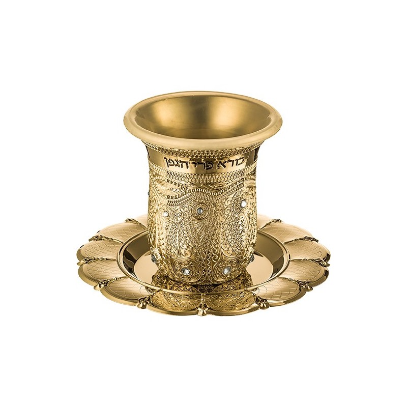 Kiddouch Cup, entirely in golden waterproof, encrusted, 8.5 cm, capacity 120 ml ...