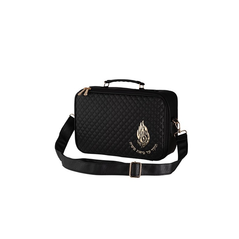 Small tefillin bag, black color, luxurious mouth, relief letters "my fire" 23*26 cm ...