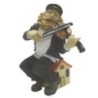 Figurine d'un Hassid ique assis en polyrésine noire "Fiddler on the H" 41 cm,,,