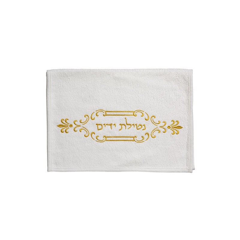 Pair of white towels with embroidery "Hand wash", 72*34 cm ...