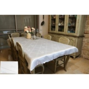 Elegant tablecloth "Chabbat and Yom Tov" 140x280 cm