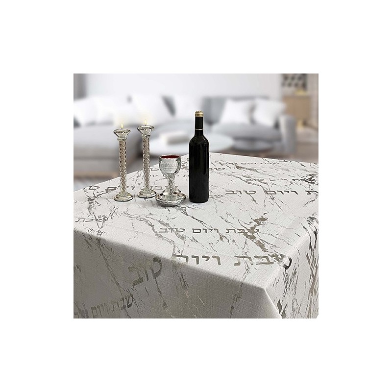 Nappe élégante « Silver Marble » 140x350 cm
