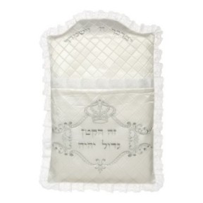 Elegant satin cushion with embroidery 73x50 cm