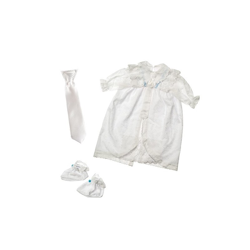 Robe blanche élégante pour bébé fille avec dentelle, broderie et...