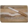 Plateau à challah en bois de manguier naturel avec époxy + couteau 41X27 cm...