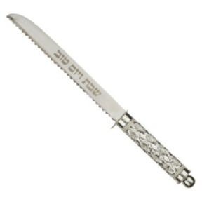 Elegant knife, 925 silver plated, diamond finish, 38 cm with ...