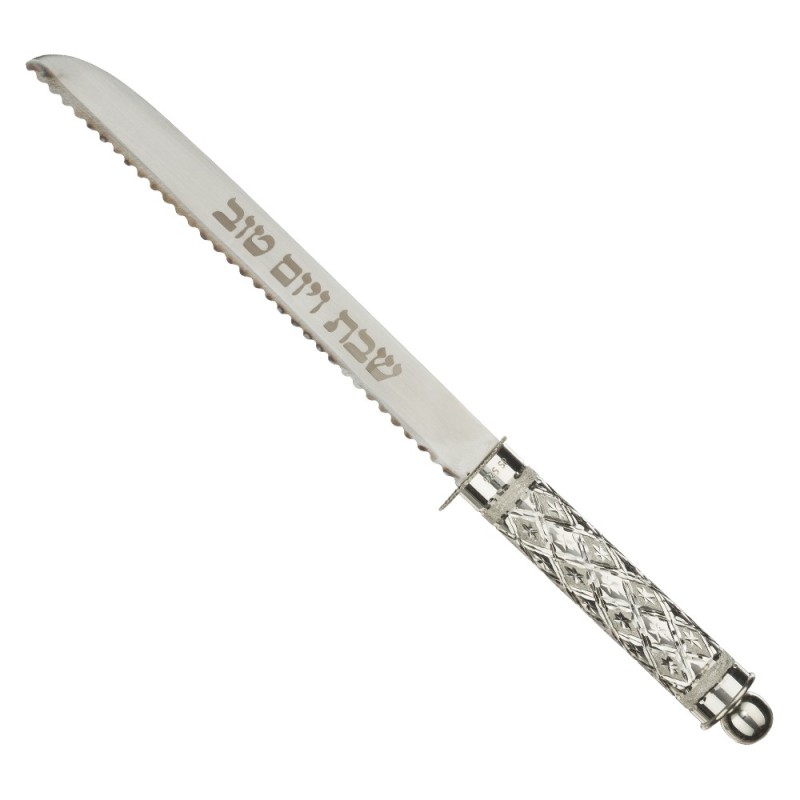 Elegant knife, 925 silver plated, diamond finish, 38 cm with ...