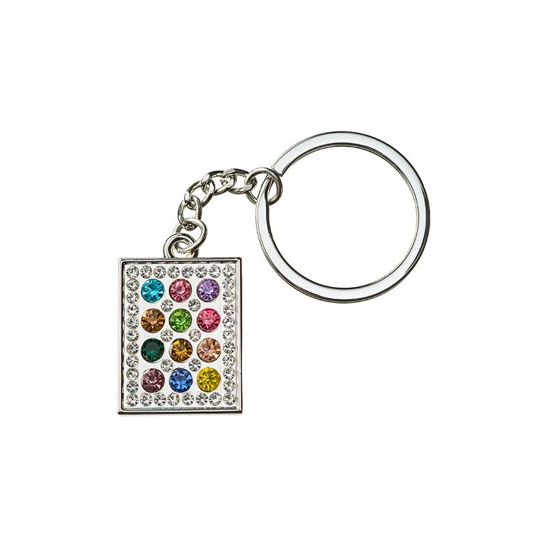 Nickel keychain - Plastron and stone inlays