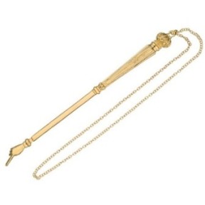 Elegant Torah roll handle with golden finish 23 cm