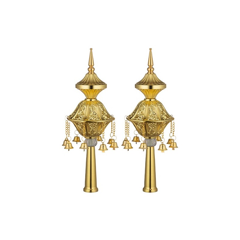 Pair of gold grenades for 32 cm Torah roll.