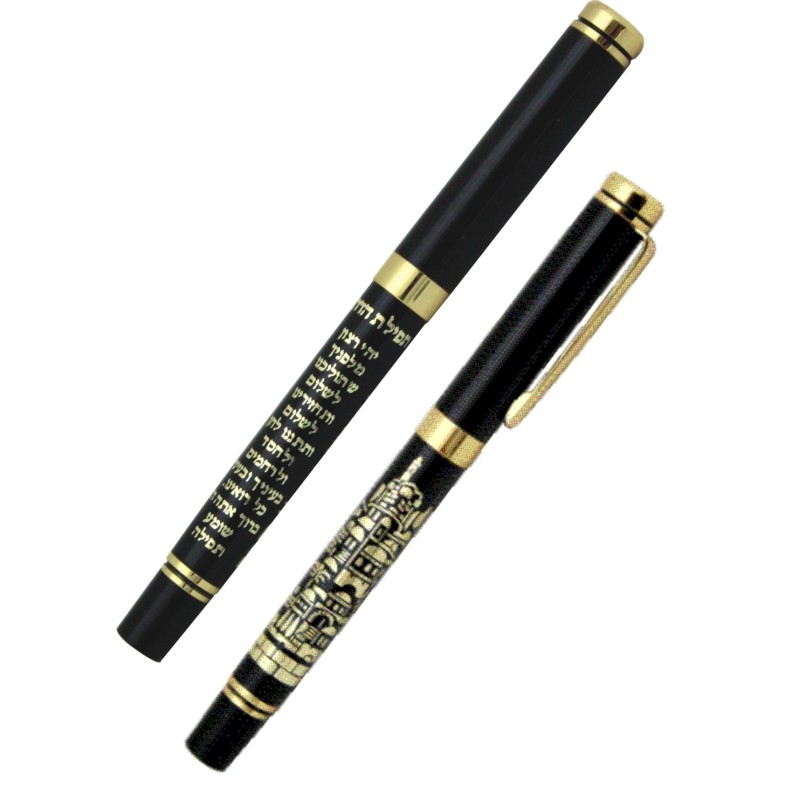 Elegant black pen with golden lettering "The Prayer of the Way" with a unique design ...