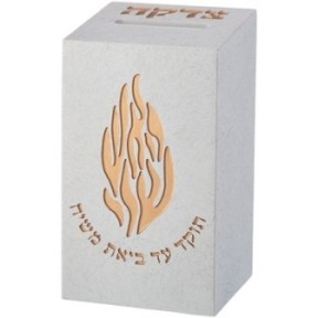 Tsédaka box in polyresin "my fire" 13 cm
