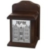 Elegant mahogany tsedaka box with 18 cm plate ...