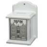 Elegant box of white wood tsedaka with 18 cm plate