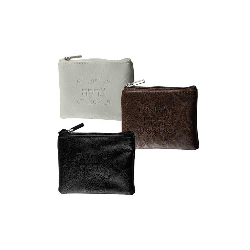 Tsédaka bag support in imitation leather 24 pieces - different colors ...