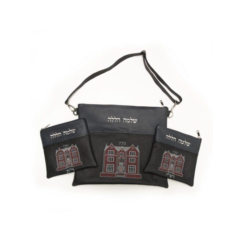 Blue grain pocket, black grain with multicolored embroidery 770