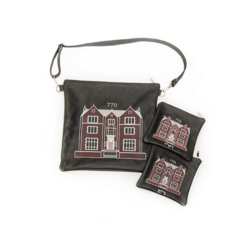 Smooth black pocket with multicolored embroidery