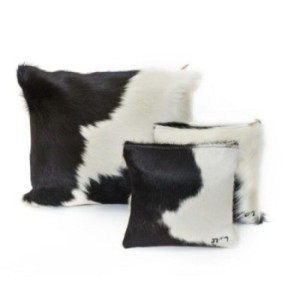 Hair leather pocket for THATH and TEFILLIN: black and white fur