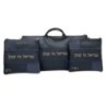 Leather pocket Premium collection: blue anaconda, smooth blue, blue grain with blue embroidery