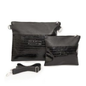 Leather pocket Collection Textures: Black grain and black crocodile