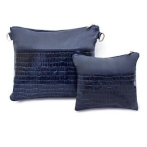 Leather pouch Collection Textures: smooth blue and blue crocodile