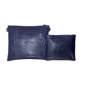 Leather pouch Collection Textures: Black and blue cascarodo