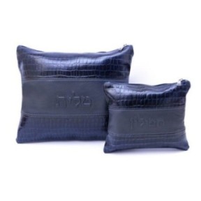 Leather pouch Collection Textures: Blue and smooth blue crocodile