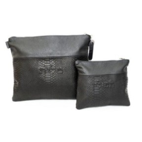 Leather pouch Collection Textures: Black grain and black anaconda