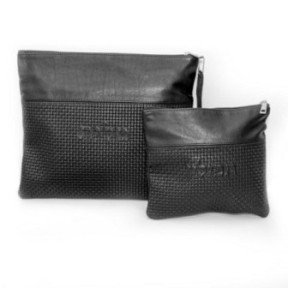 Leather pocket Collection Textures: Smooth black and braided black