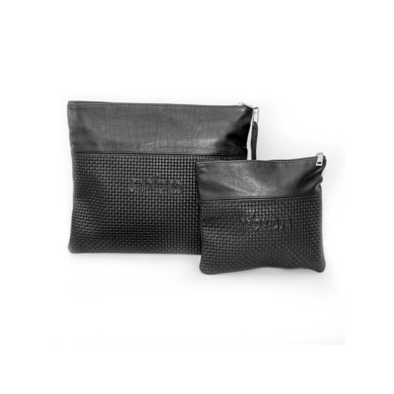Leather pocket Collection Textures: Smooth black and braided black