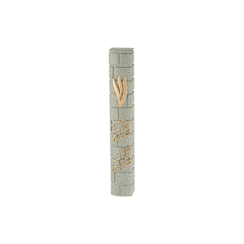 Mézouza in Polymer Effect בטון "Kotel - Baroukh ata" 15 ס"מ - אפור