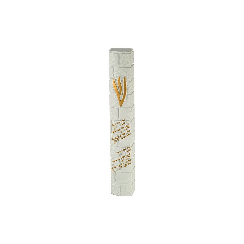 Mézouza in Polymer Effect בטון "Kotel - Baroukh ata" 20 ס"מ - לבן