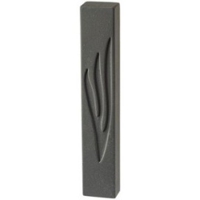 Mézouza Large "Concrete cement" black tint - 20 cm