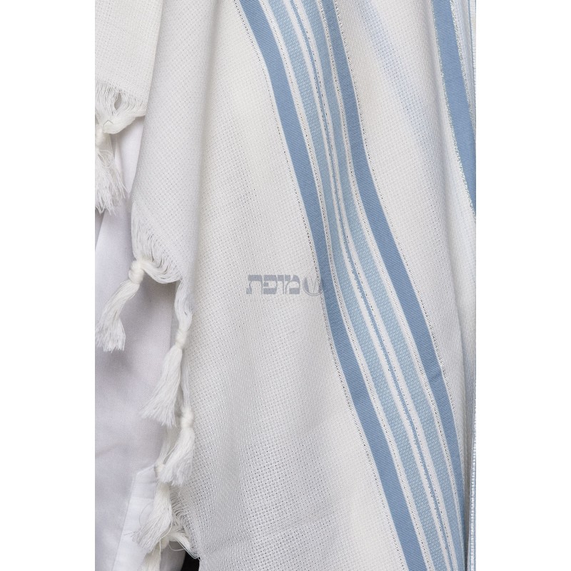 White woolen tighth sky blue strip
