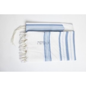 White woolen tighth sky blue strip
