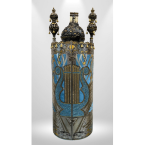 Torah roll bag | Harp model | Silver blackened