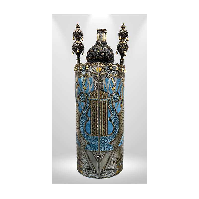 Torah roll bag | Harp model | Silver blackened