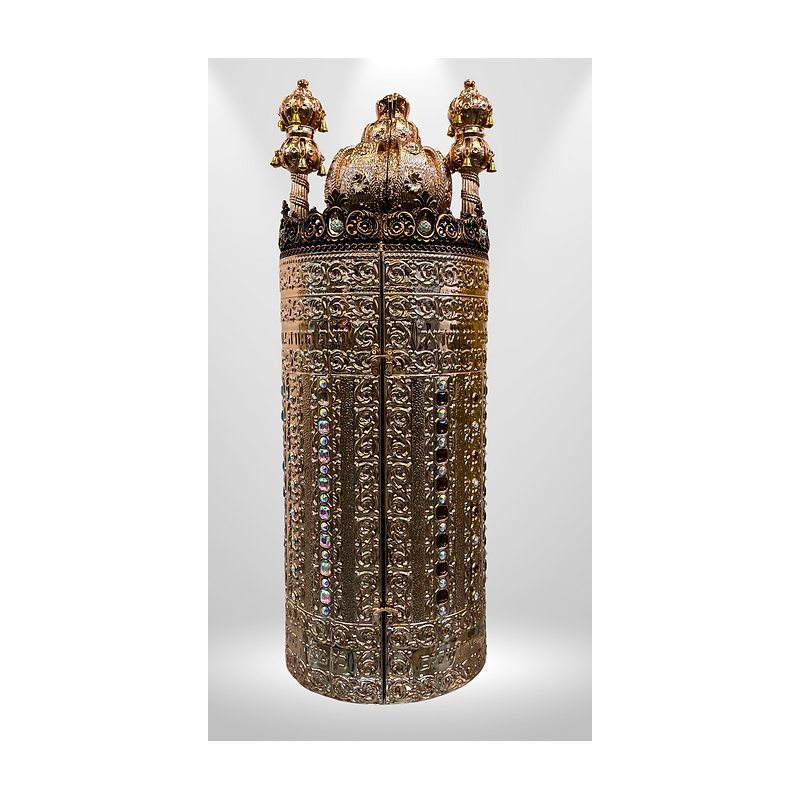 Sac pour rouleau de la Torah | Modèle panaméen | Or rouge