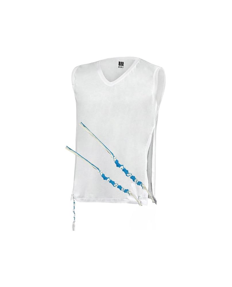 Handmade yarn tekhelet tank top