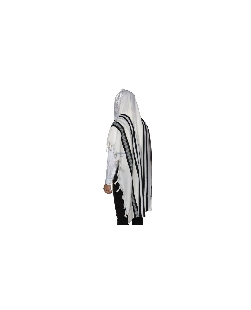 Talith cotton bande noir