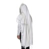 Talith coton bande blanc argentée