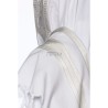 Talith coton bande blanc argentée