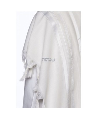 Talith en laine blanc bande brillante
