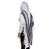 Talith en laine bande bleue marine